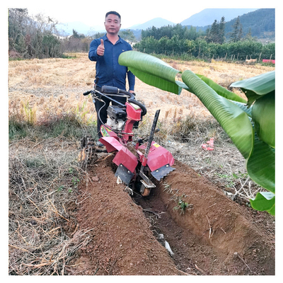 Orchard Gasoline Micro-Power Tiller for Tilling Width of Over 10cm 145*62*85cm Size