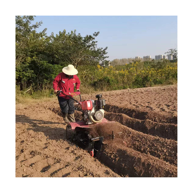 Mini Power Tiller Cultivator for Farming 186F All Gear Transmission Four-wheel Drive