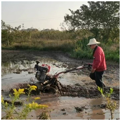 Multi-function 178F Gasoline Four-Wheel Drive Power Tiller for Labor-saving Operation
