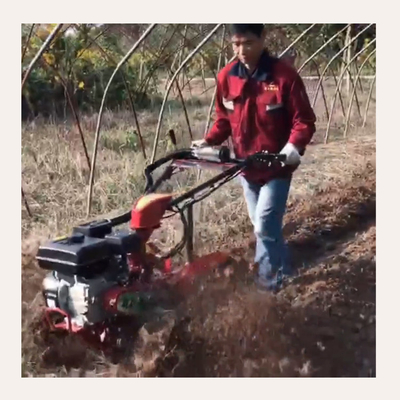 177F Gasoline Engine Four-Wheel Drive Mini Power Tiller Cultivator for Farm and Garden