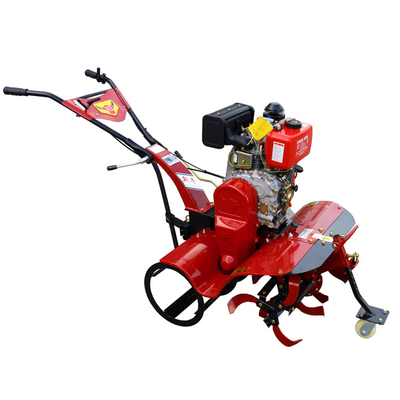 186F Diesel Engine Four-Wheel Drive Mini Power Tiller Cultivator for Farms Efficiency