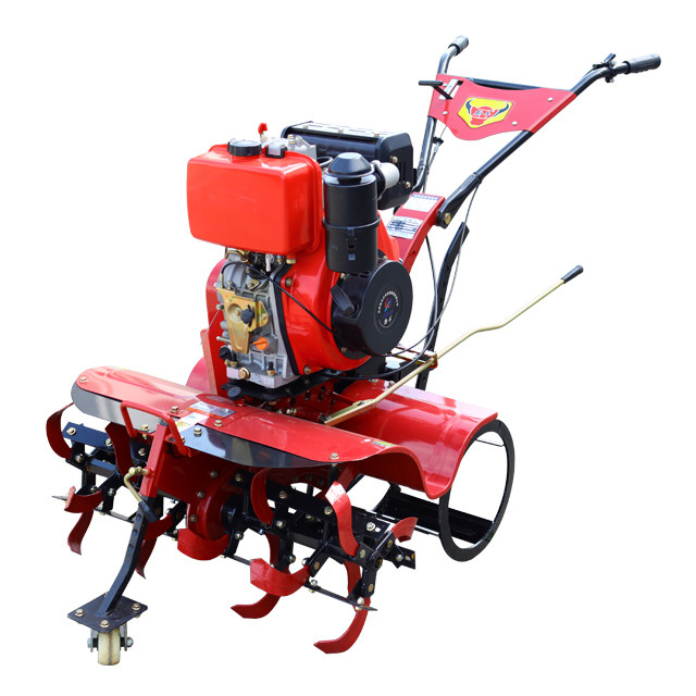 Easy Operation Four-wheel Drive Diesel Engine Mini Tiller 85 KG Cultivator for Farming