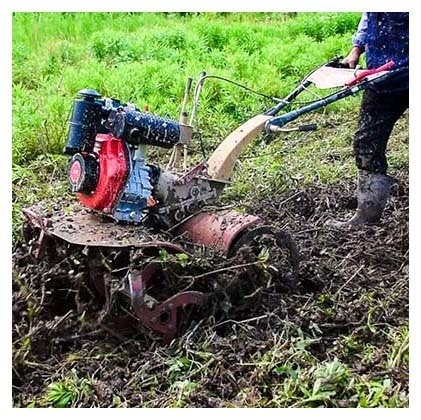 4WD Gear Transmission Mini Tiller with 1100*1050*880mm Size and 4KM/H Work Speed