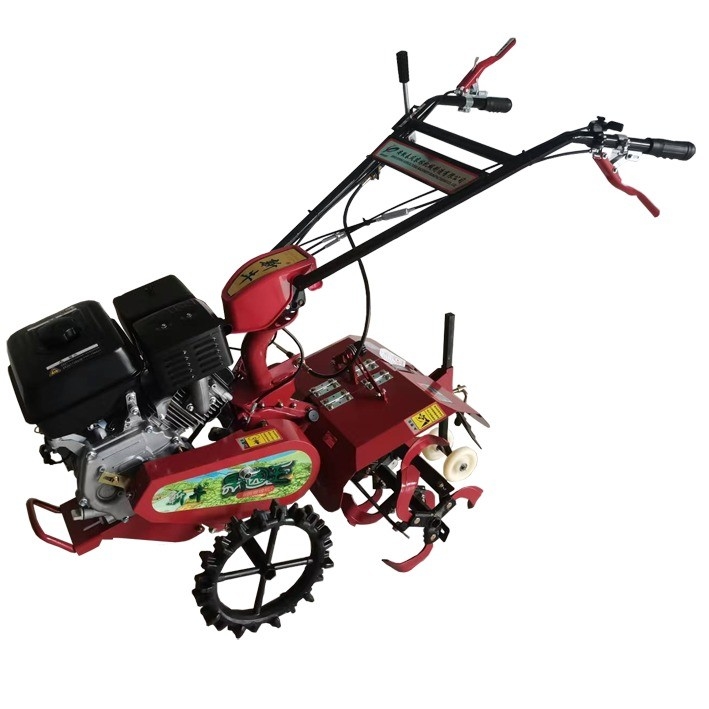 177F Gasoline Engine Four-Wheel Drive Mini Power Tiller Cultivator for Farm and Garden